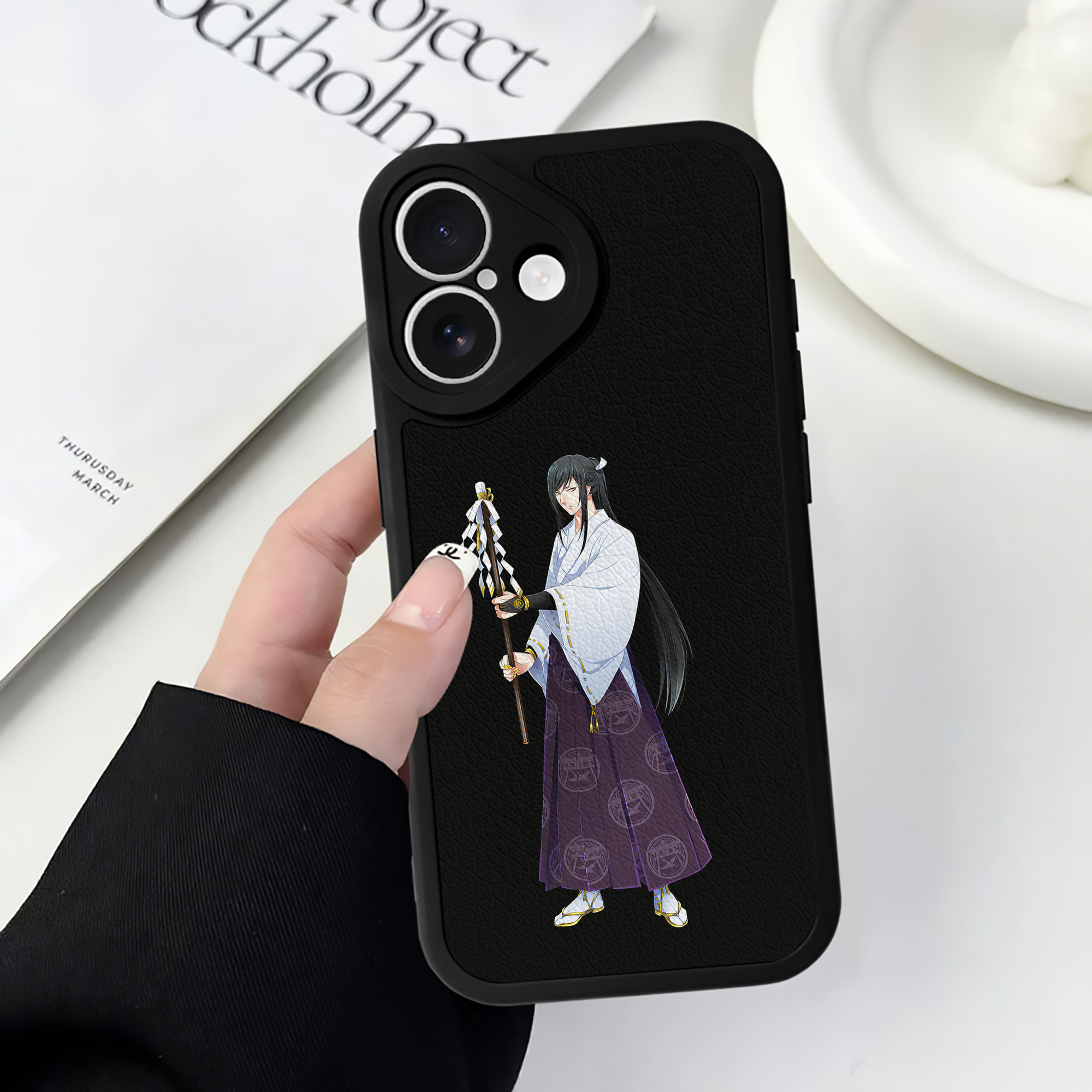 （画像用） 刀剣乱舞 Touken Ranbu 【iPhone 16シリーズ対応】シリコンスマホケース（レザー調） 材質：シリコン
